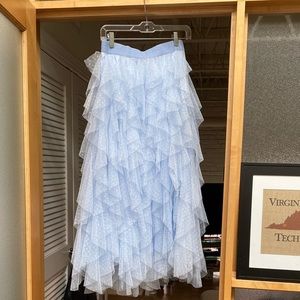 Ruffled tulle midi dress